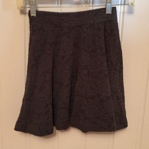 A&F stretchy floral gray circle skirt